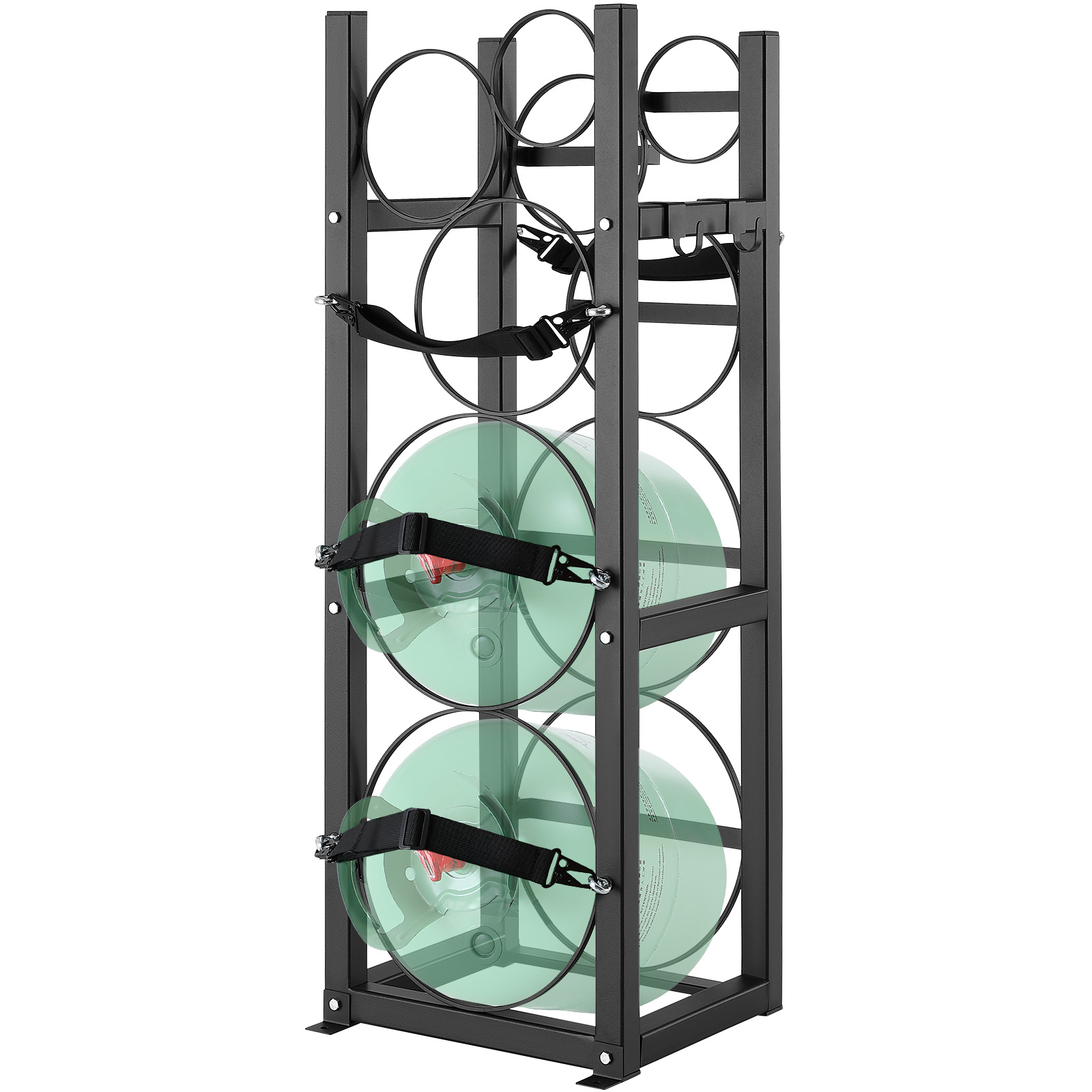 Refrigerant Tank Rack, With 2 X 30lbs And Other 3 Small Bottle Tanks, Cylinder Tank Rack 12.79x12.99x47.12 In, Refrigerant Cylinder Rack And Holders For Freon, Gases, Oxygen, Nitrogen_maomaolike.com